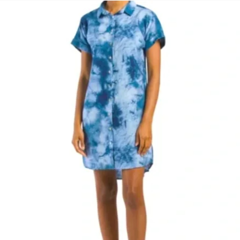 NWOT Nordstrom Cynthia Rowley Tie Dye Linen Dress, Size S